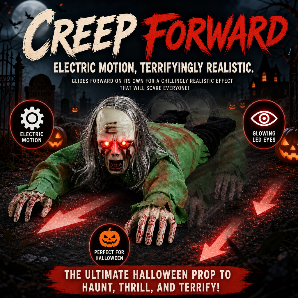 GraveCrawler™ 41" Sound-Activated Crawling Zombie Animatronic Kruna Outlet