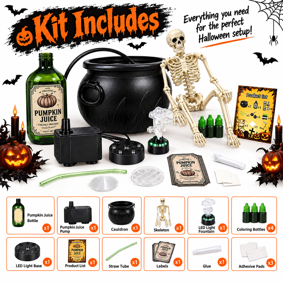 SpellCaster™ Floating Potion LED Mist Cauldron Kruna Outlet